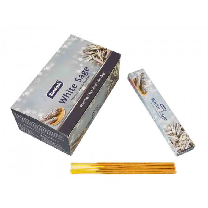 

Аромапалочки благовония для медитации Sandesh White Sage Белый шалфей