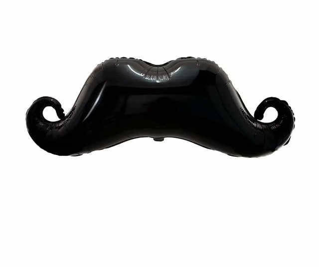 

Фольгированный шар для мужчин черные усы 89х40 см, Черный