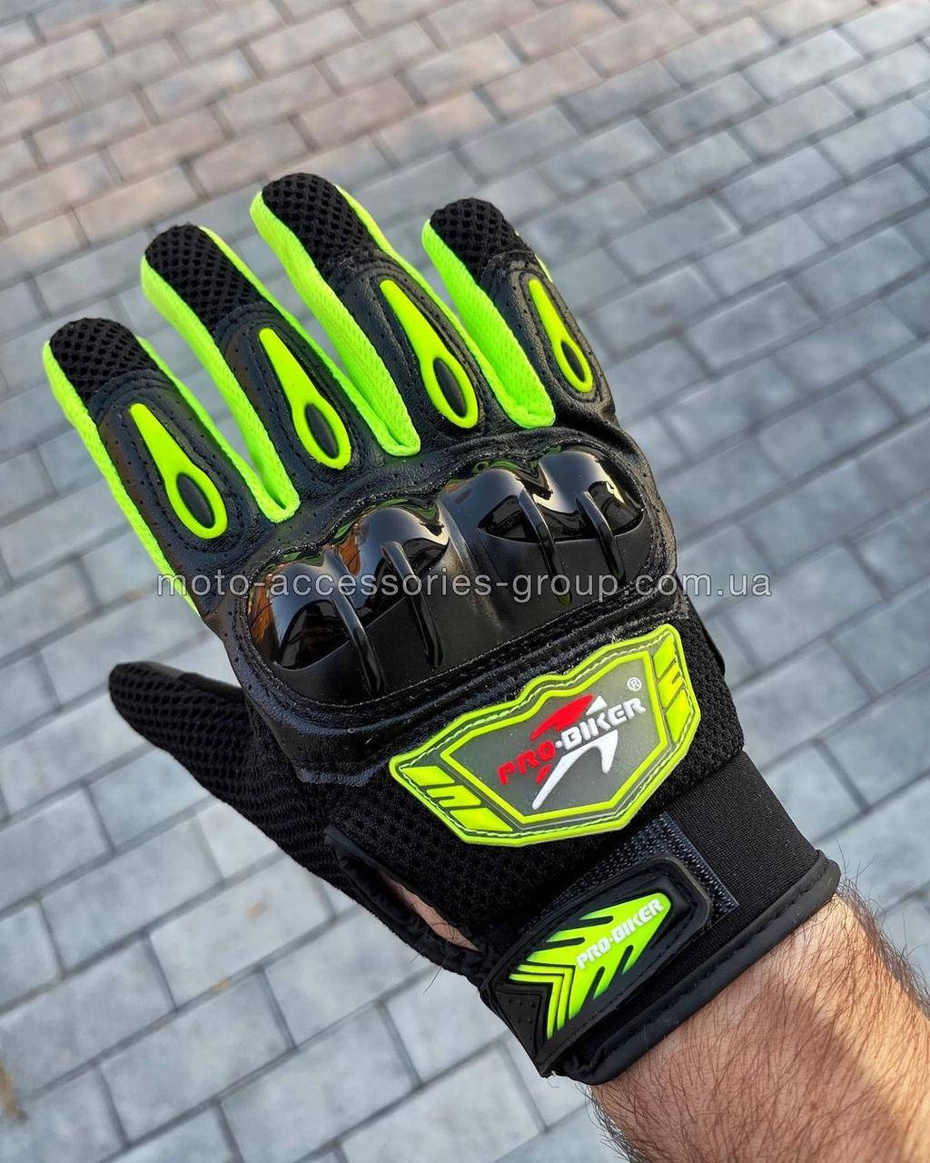 

Мото перчатки 'PRO-BIKER' черно-салатовые(сенсорный палец), Черный