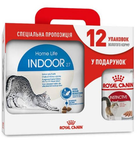 

Royal Canin Indoor 4кг + 12 паучей корм для кошек живущих в помещении