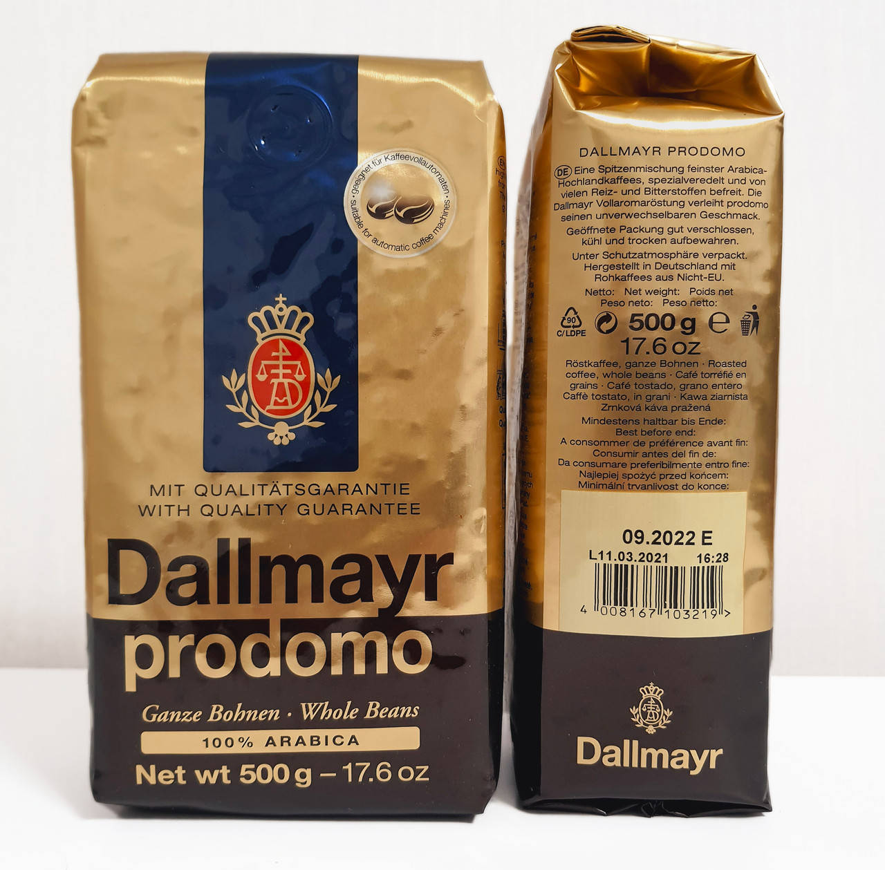 

Кофе в зернах Dallmayr Prodomo 500г Германия