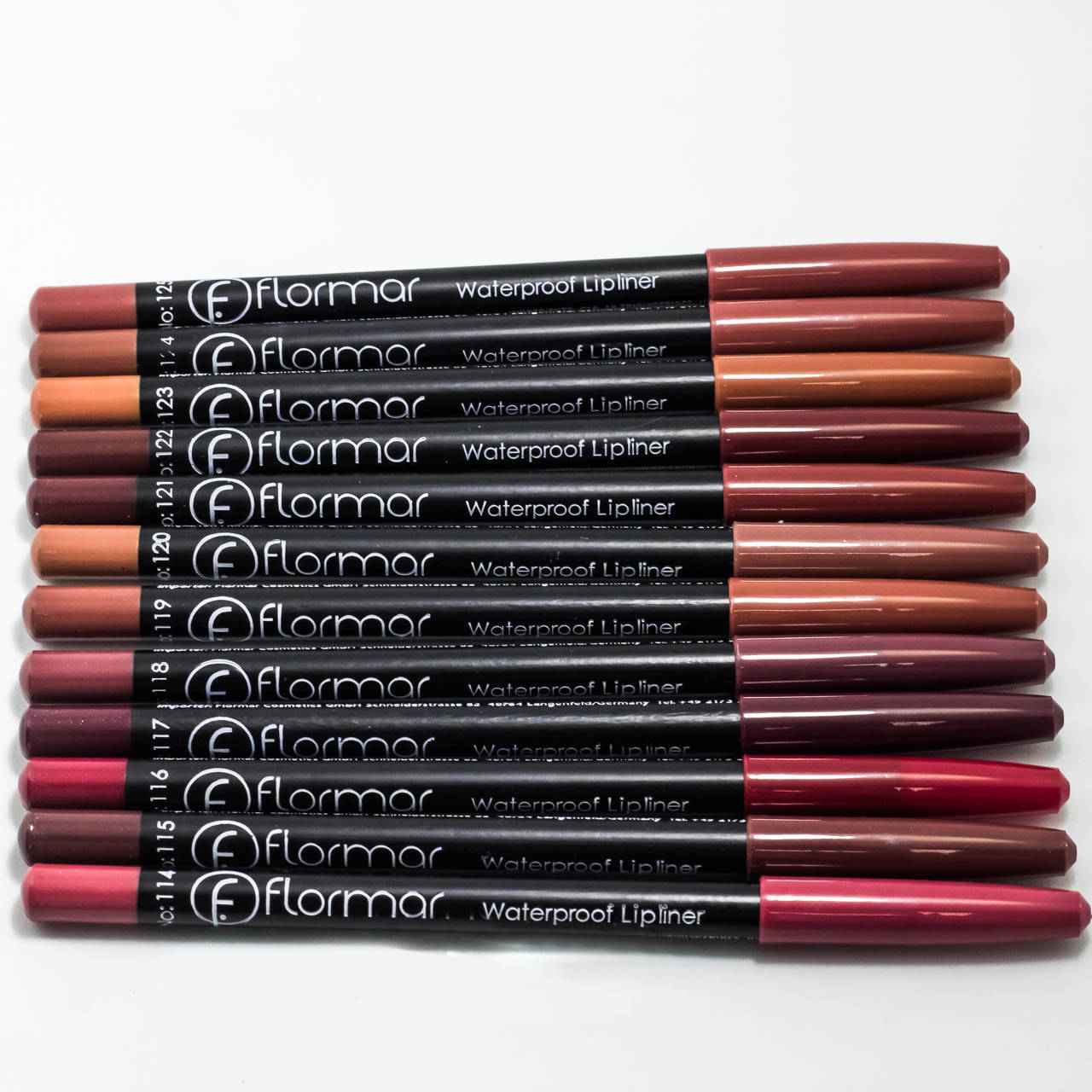 

Набор карандашей для губ водостойкие Flormar Waterproof (12 штук) 4 Чёрный №114-125