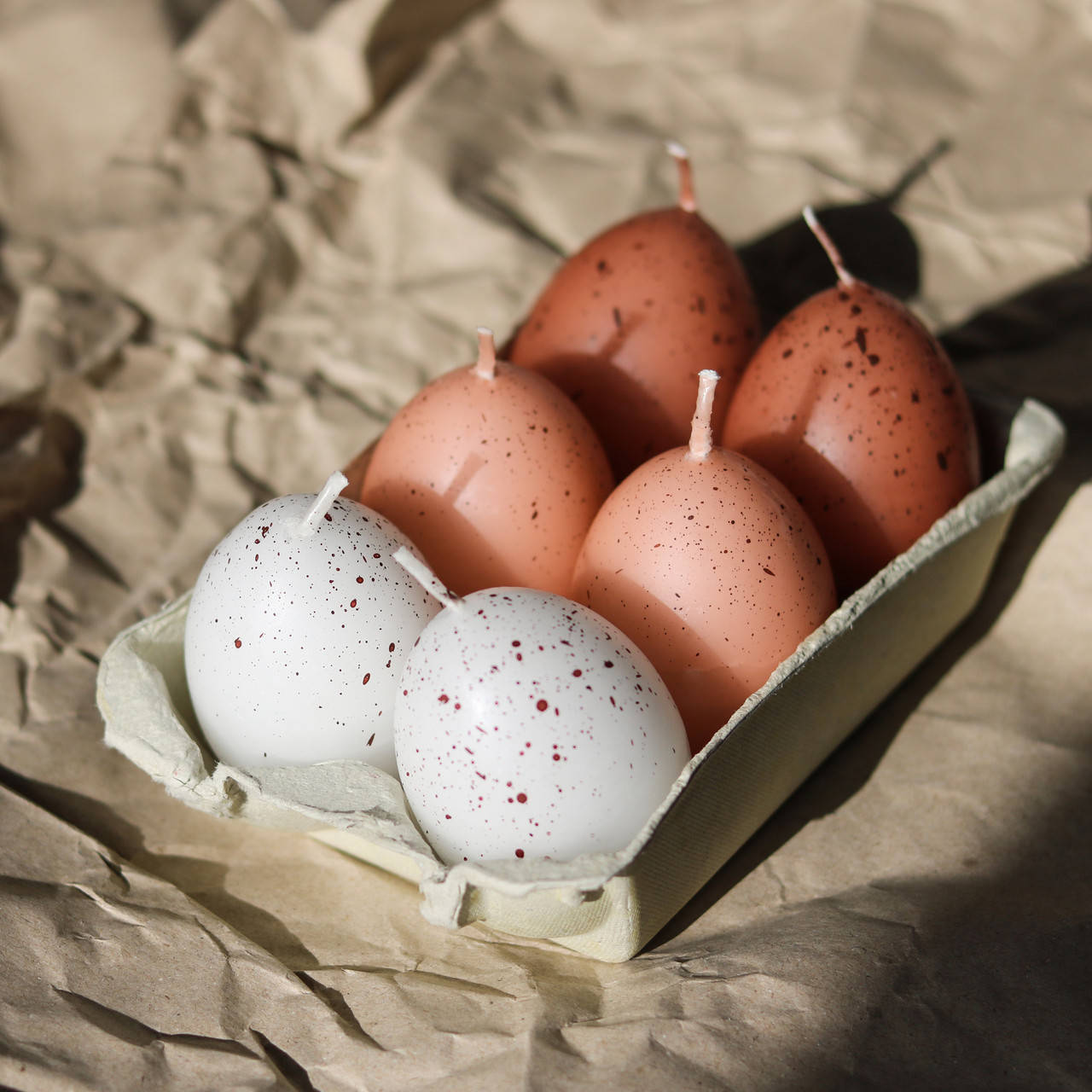 

Свеча в форме яйца набор 6 штук пасхальная