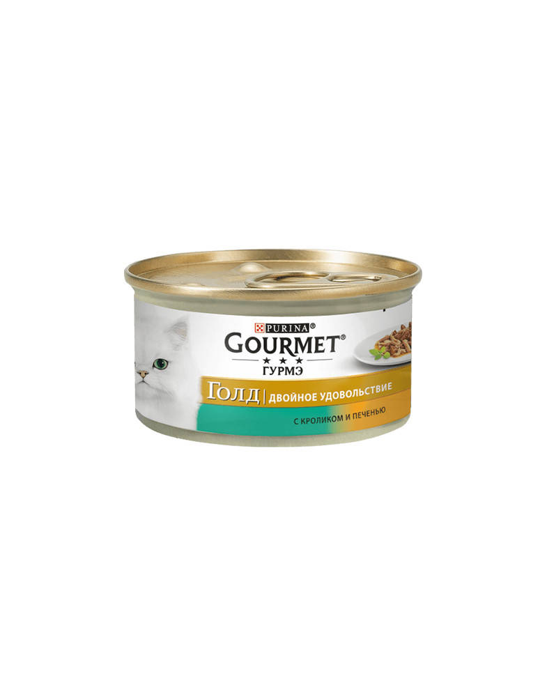

Gourmet Gold кусочки в соусе кролик и печень 85 г