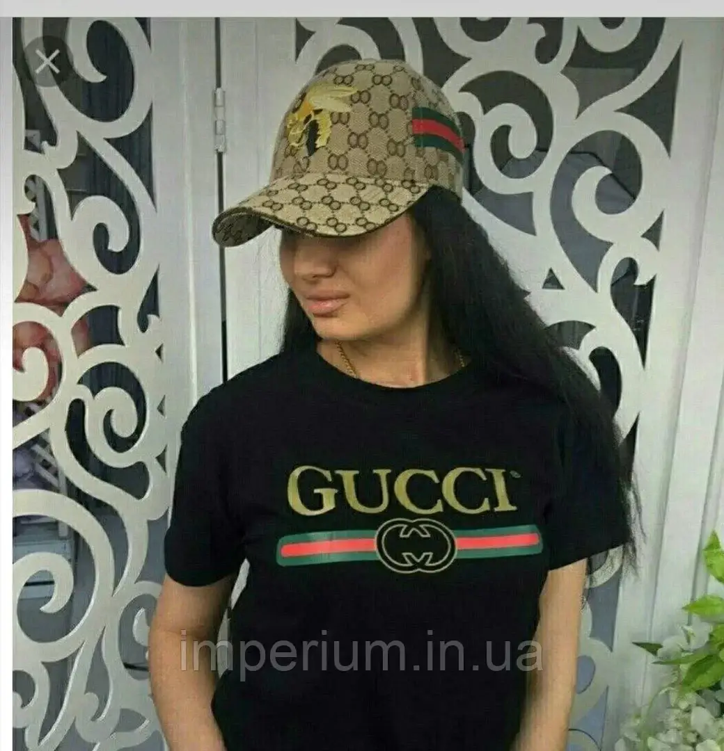 

Черная женская футболка гучи, Черный