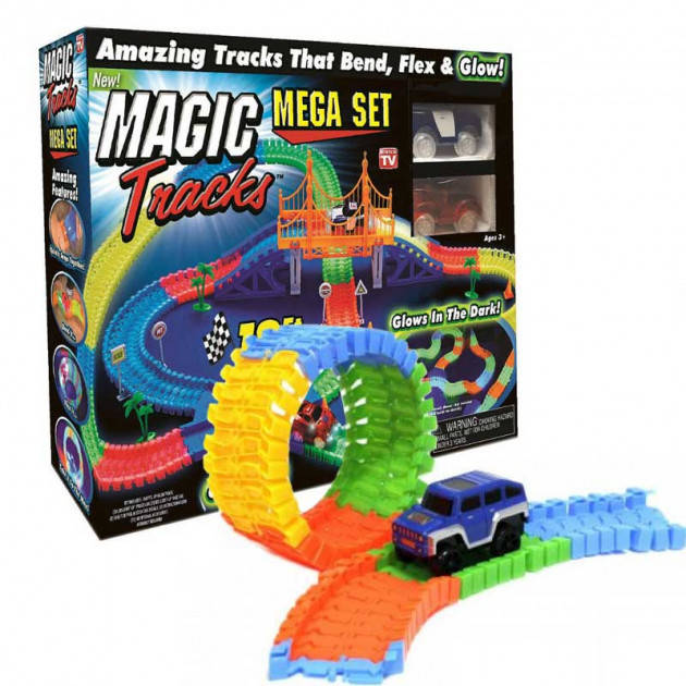 

Мэджик Трек Magic Track - 360 деталей с мостом и 2 гоночные машинки и перекресток