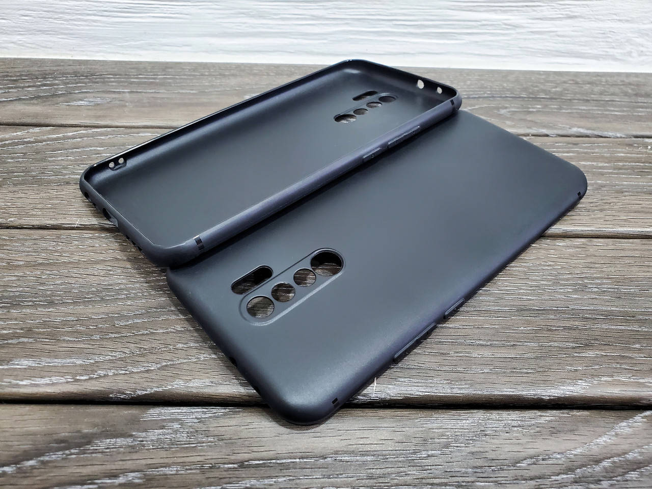 

Тонкий матовый чехол бампер для Xiaomi Redmi 9 черный силиконовый защита камеры