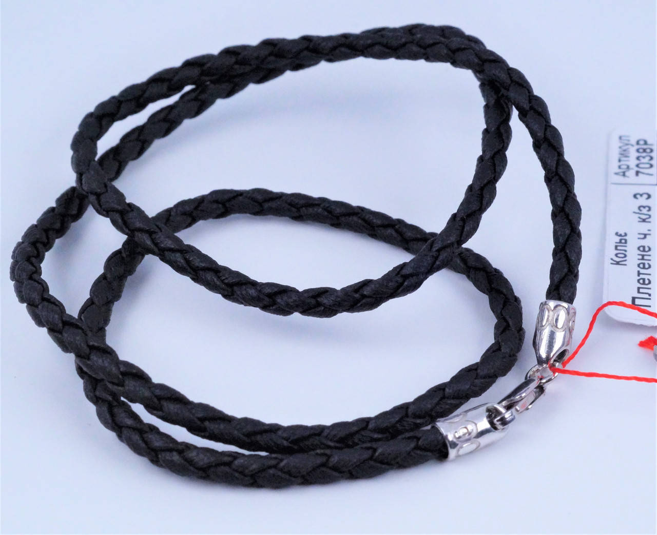 

Колье кожа (иск.) с серебряным замком 925 пробы.(45см. и 50см.)