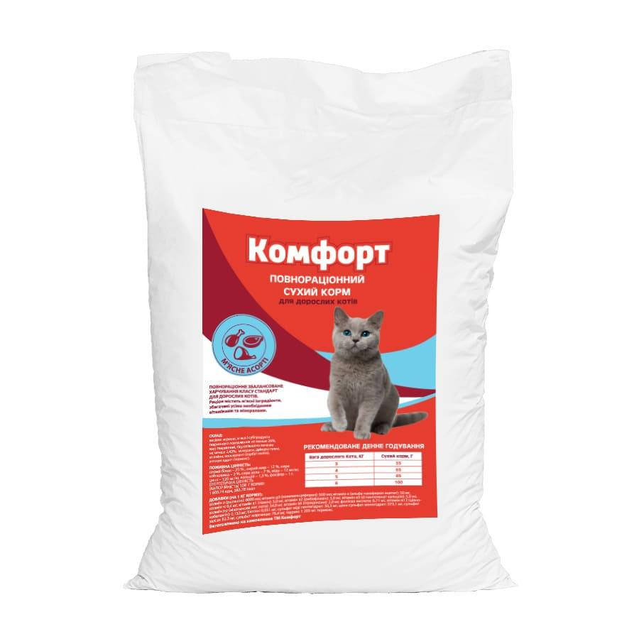 

Сухой корм Комфорт для кошек мясное ассорти 10 кг