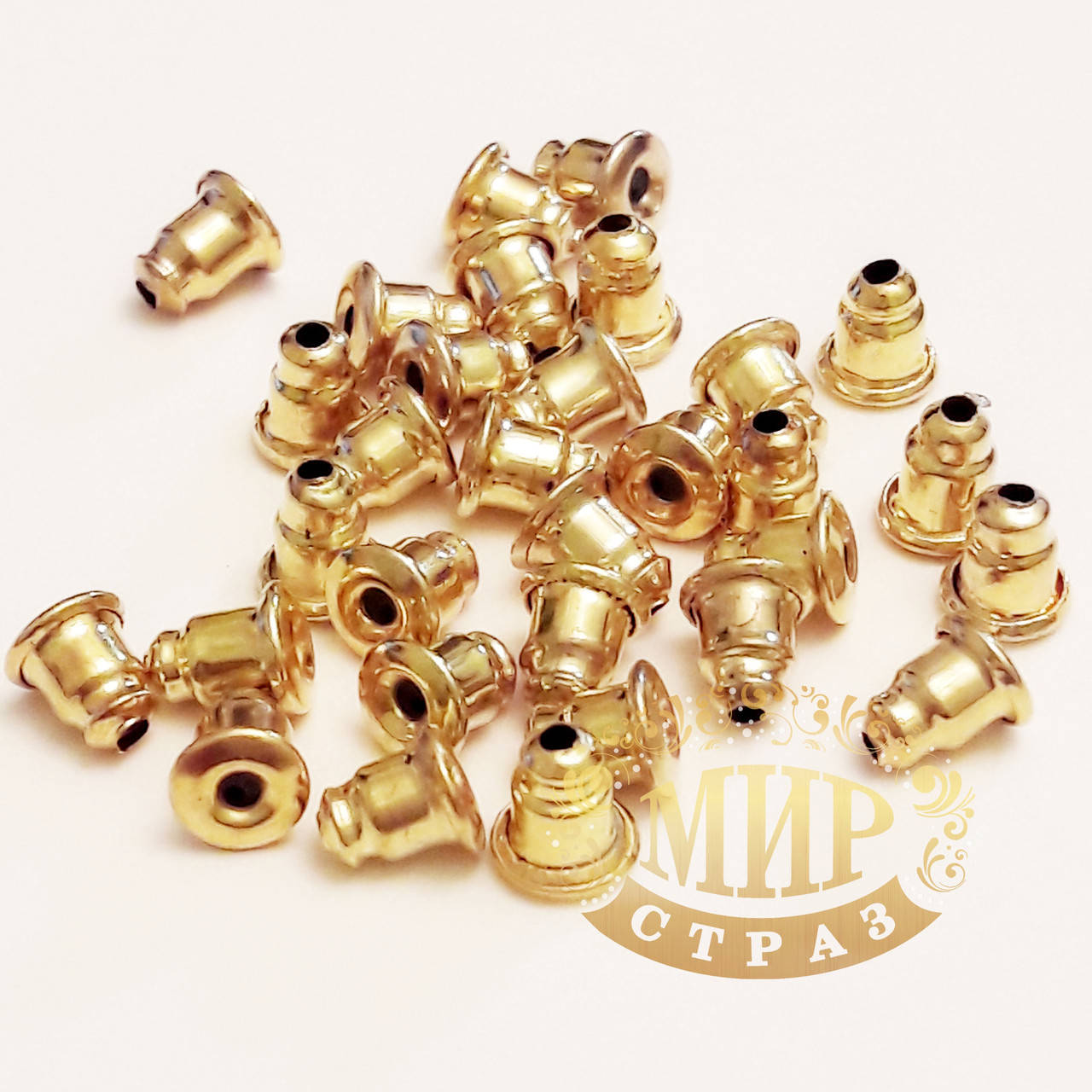 

Заглушки-фиксаторы для сережек металлические, цвет Gold, 1 пара