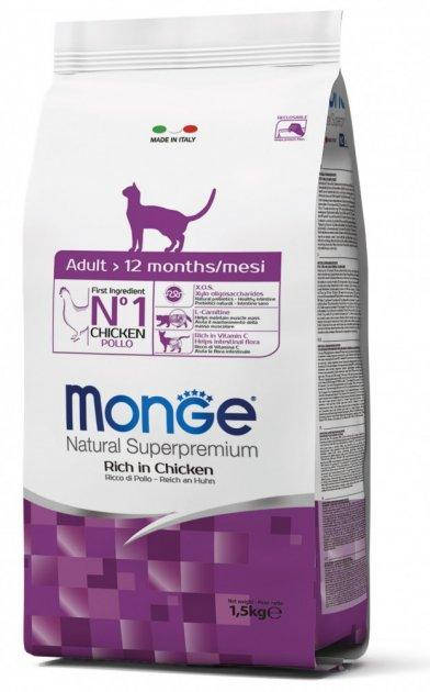 

MONGE Монж LC Cat Adult Chicken Сухой корм для взрослых котов с курицей и индейкой, 400 г