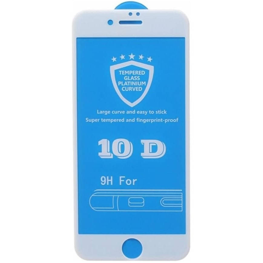 

Защитное стекло 10D 9H для iPhone 6, 6s белое