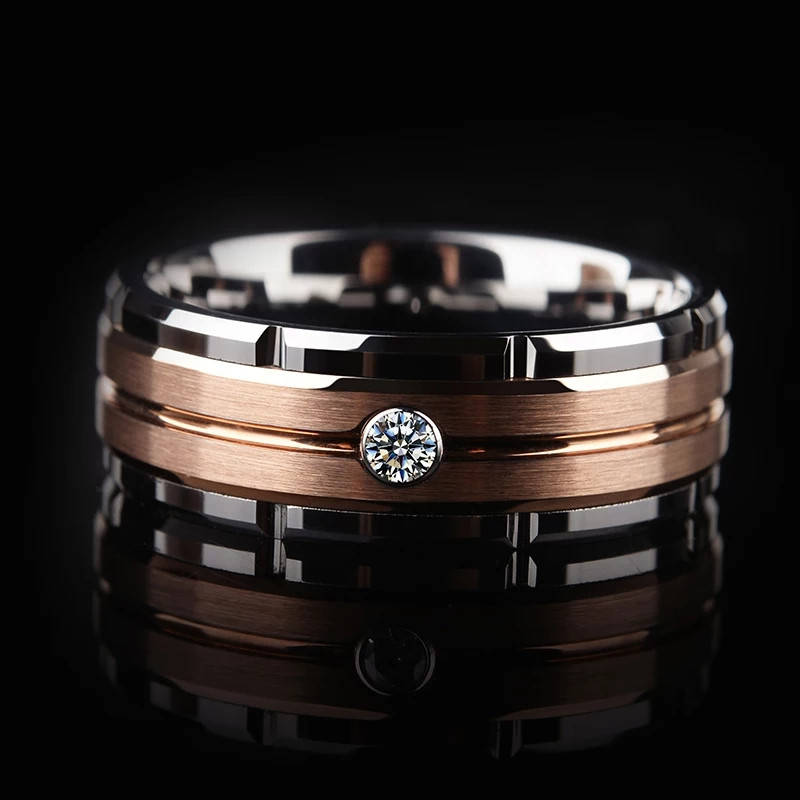 

Обручальное кольцо из вольфрама и роз.золота-BVLGARI (ЛЮКС!)