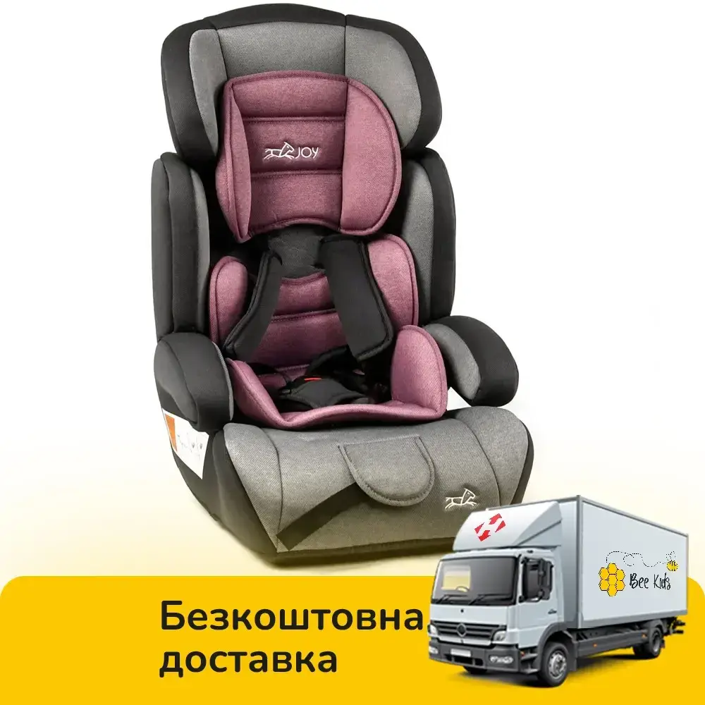 

Детское автокресло (группа 1-2-3, 9-36кг) JOY 36800 - VL Серый с фиолетовым