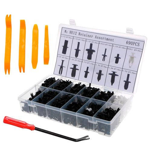 

Набор из 690 автомобильных крепежей, пистонов, клипс, комплект съемников