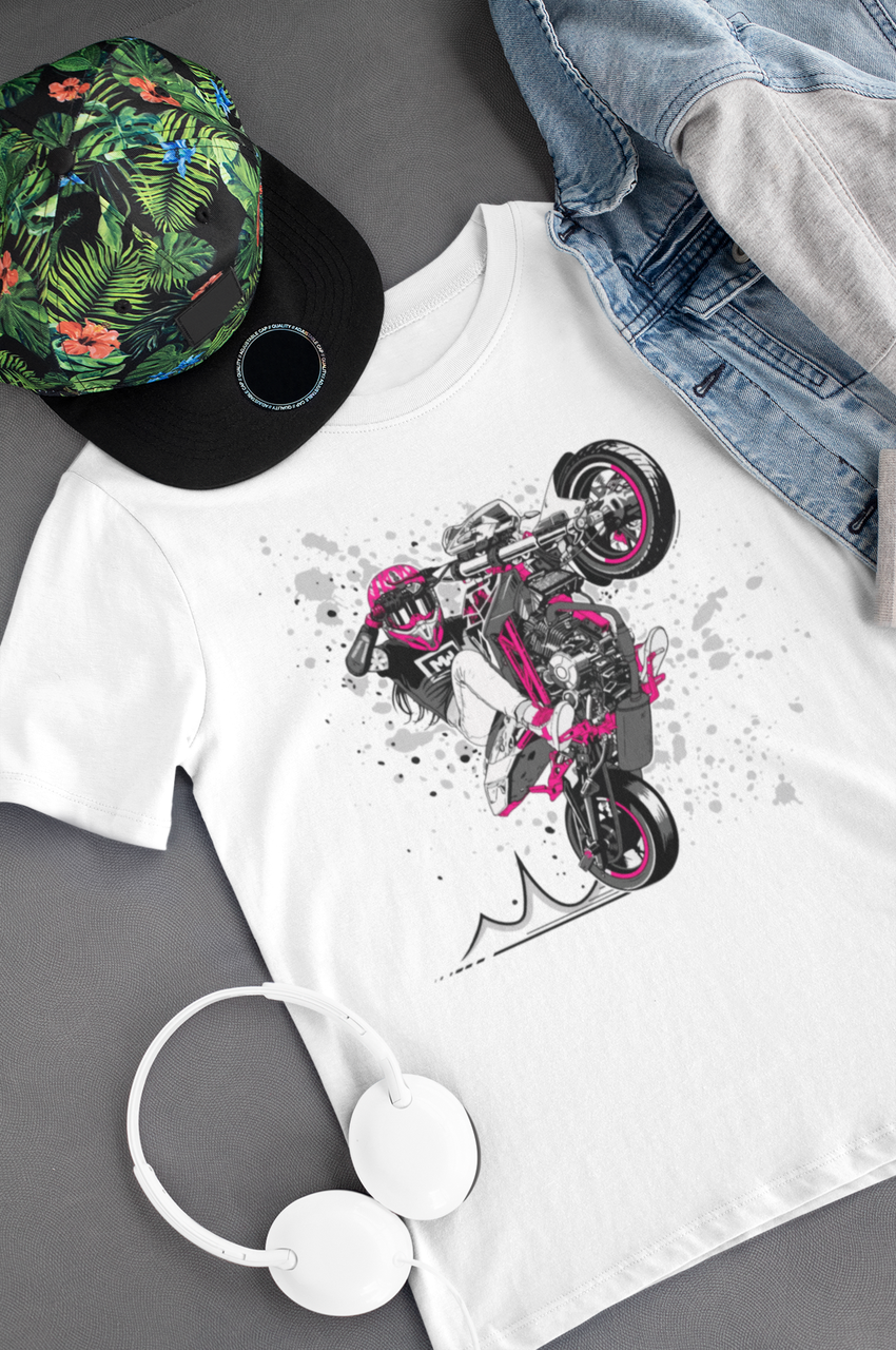

" Байкер " футболка з оригінальним принтом " Biker T-shirt " M