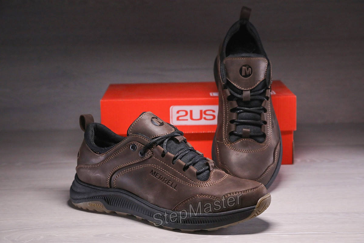 

Кроссовки мужские кожаные Merrell Urban Nubuck Brown, Черно-оливковый