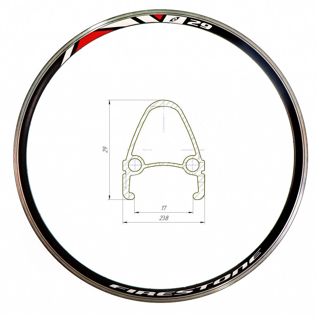 

Обод 28" Al 36H 14G двуст. СNC ED HLQC-04 под V-br