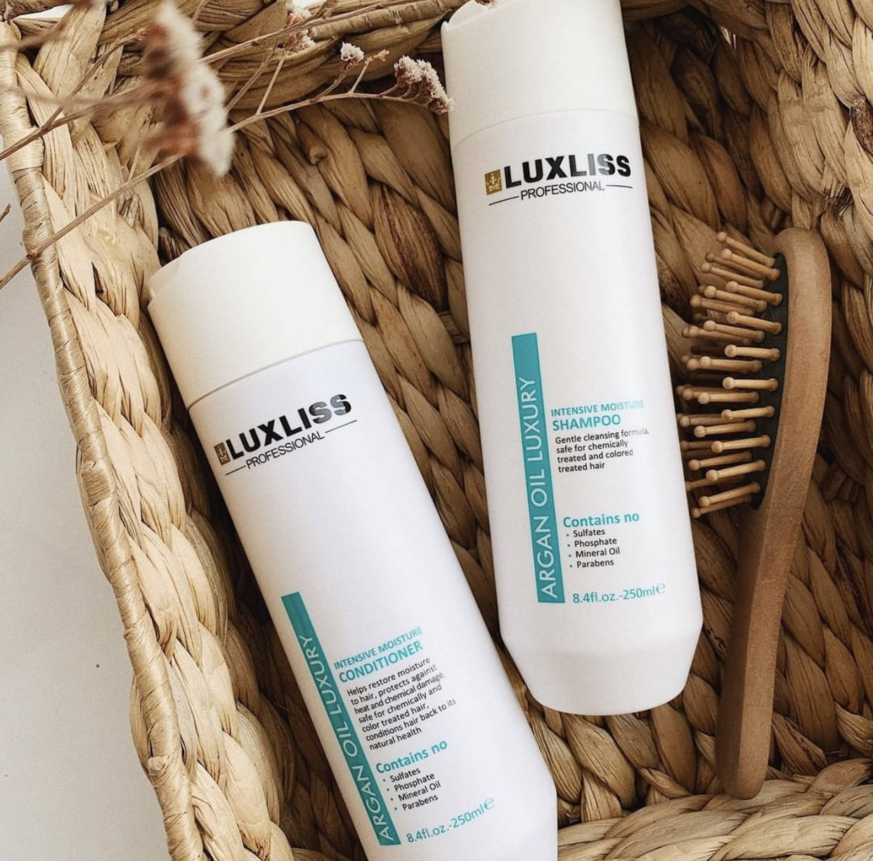 

Шампунь + кондиционер аргановый LUXLISS набор, Белый