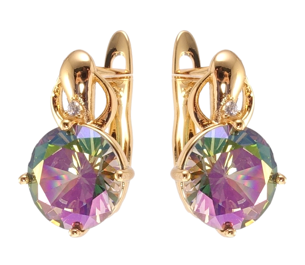 

Серьги Xuping Позолота 18K английский замок "Фианиты хамелеон"