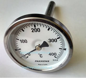 

Термометр 0-400°С, Ø63мм, з різьбою 1/2" біметалічний, осьовий, PAKKENS