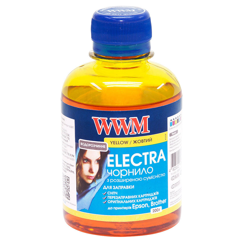 

Чернила WWM ELECTRA для Epson 200г Yellow Водорастворимые (EU/Y) универсальные