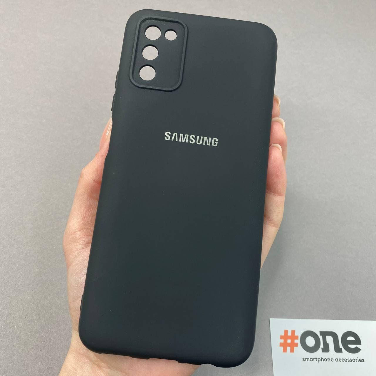 

Чехол для Samsung Galaxy A03s с микрофиброй с защитой для камеры чехол на телефон самсунг а03с черный T5G