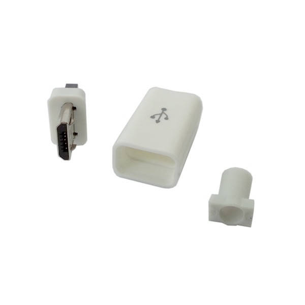 

Штекер micro USB разборной на кабель для пайки (Белый)