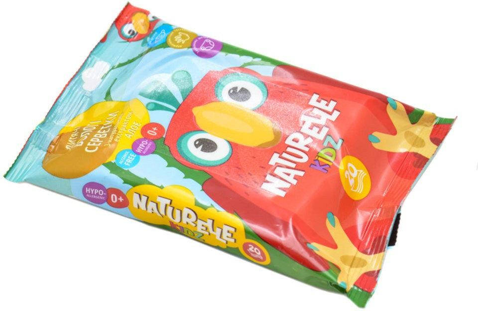 

NATURELLE Вологі серветки дитячі Алое 10шт