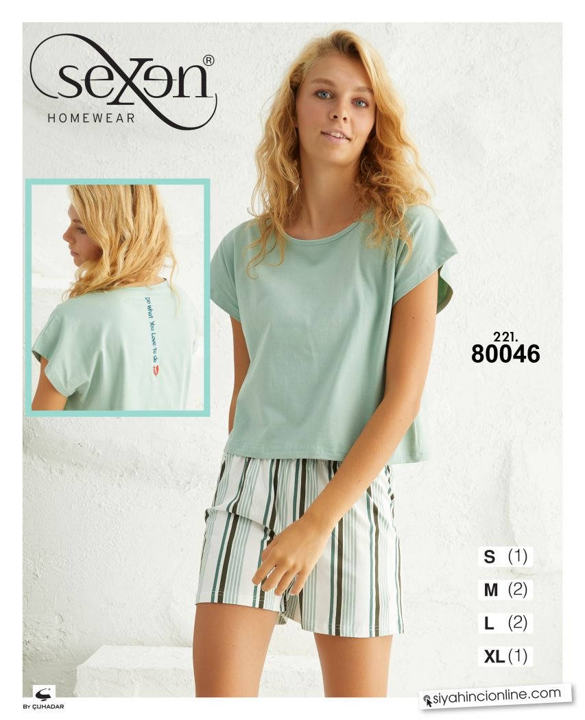 

Мятная пижама женская, футболка с шортами L
