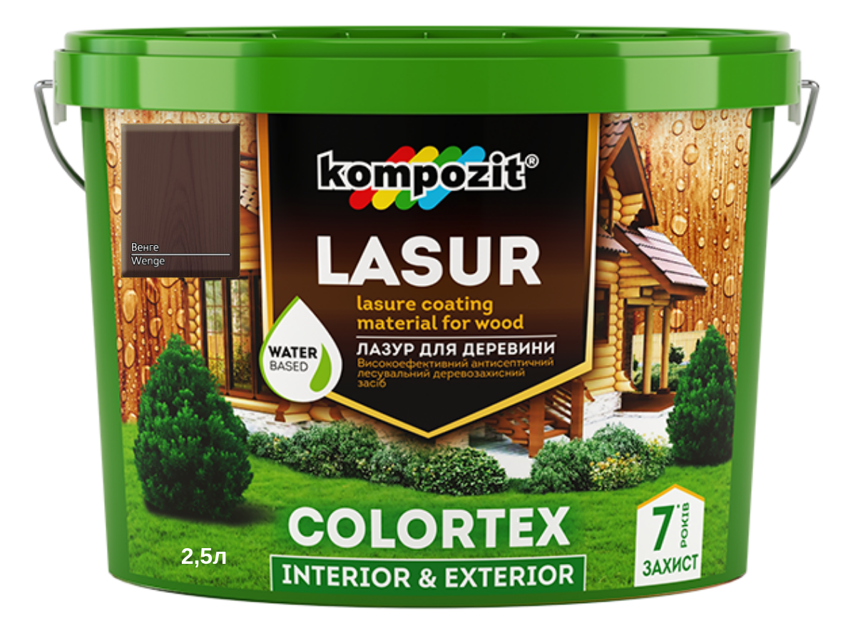 

Лазурь для дерева Kompozit Colortex венге 2.5л