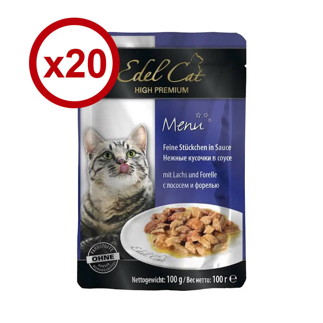 

Edel Cat pouch 100г*20шт паучи для котов (лосось и форель в соусе )