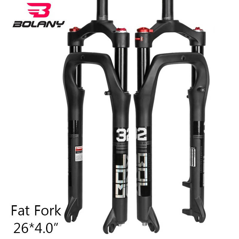 

Вилка для фэтбайка Bolany 26х4.0, 135мм Fat Fork воздушная, ход 100mm, усиленная для fatbike, Черная