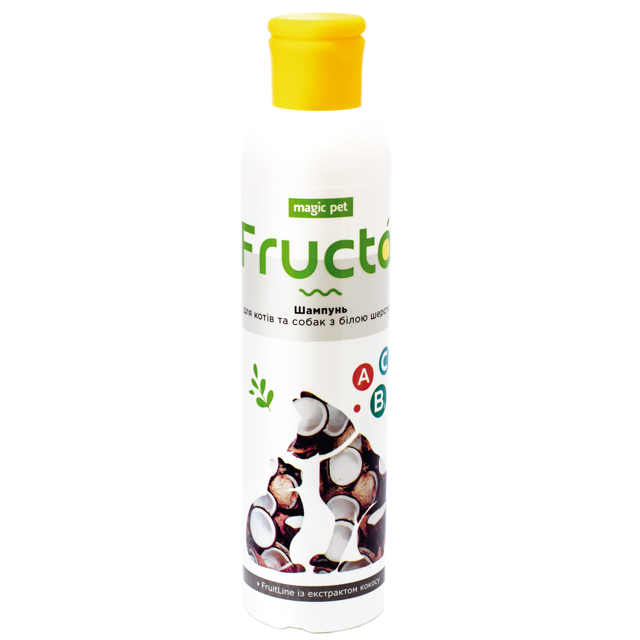 

Шампунь FRUCTA з екстрактом кокоса, для собак та котів з білою шерстю, 220 мл, Белый