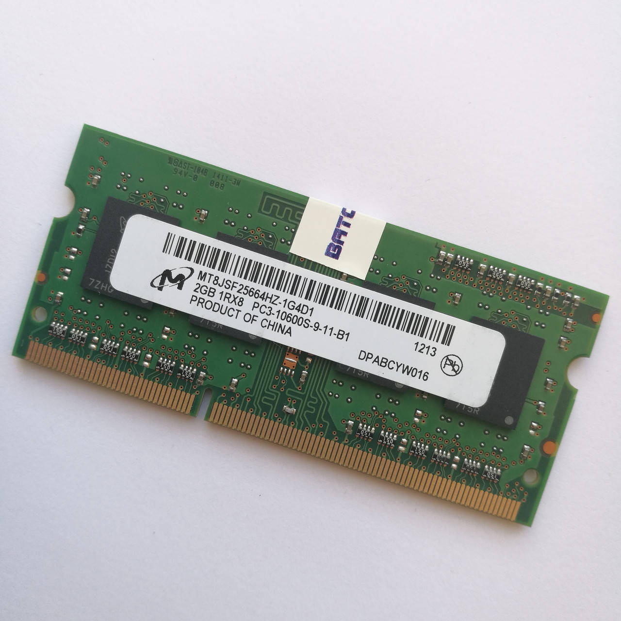 

Оперативная память для ноутбука Micron SODIMM DDR3 2Gb 1333MHz 10600s CL9 (MT8JSF25664HZ-1G4D1) Б/У