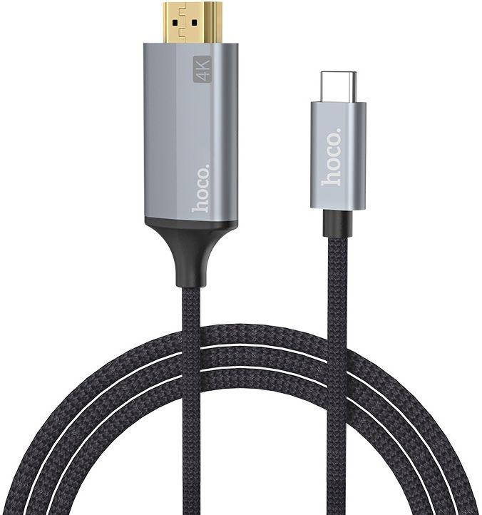 

Видеокабель Hoco UA13 4K HDMI - USB Type-C 1.8м Black, Черный
