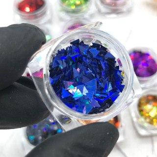 

Декор Треугольники для дизайна ногтей №6, Синий