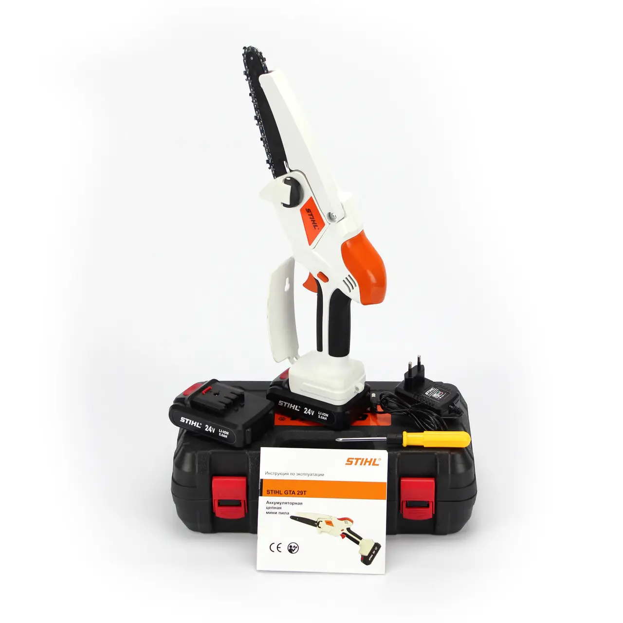 

Акумуляторна міні-пила Штиль GTA 29T (24V, 5Аh) АКБ веткоріз Штиль ГТА 29Т