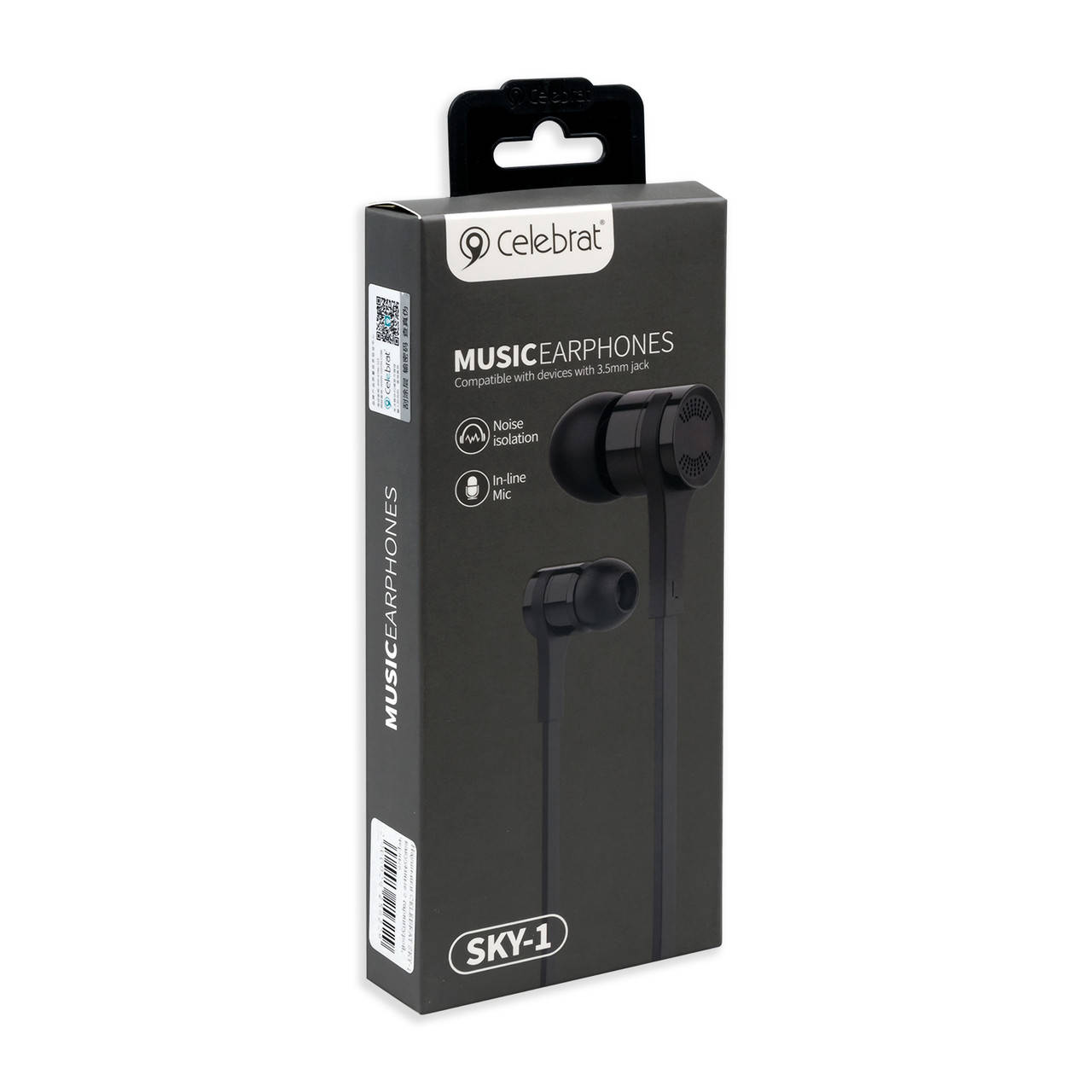 

Наушники CELEBRAT SKY-1 вакуумные с гарнитурой, черные, Черный