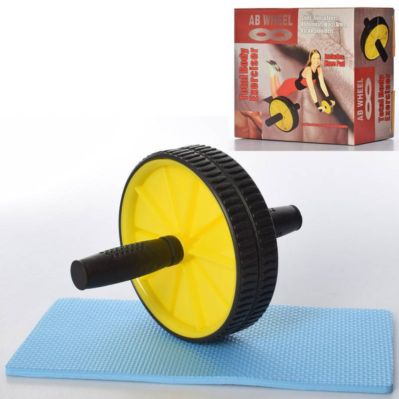

Тренажер колесо для мышц пресса с ковриком MS-3319 2 предмета