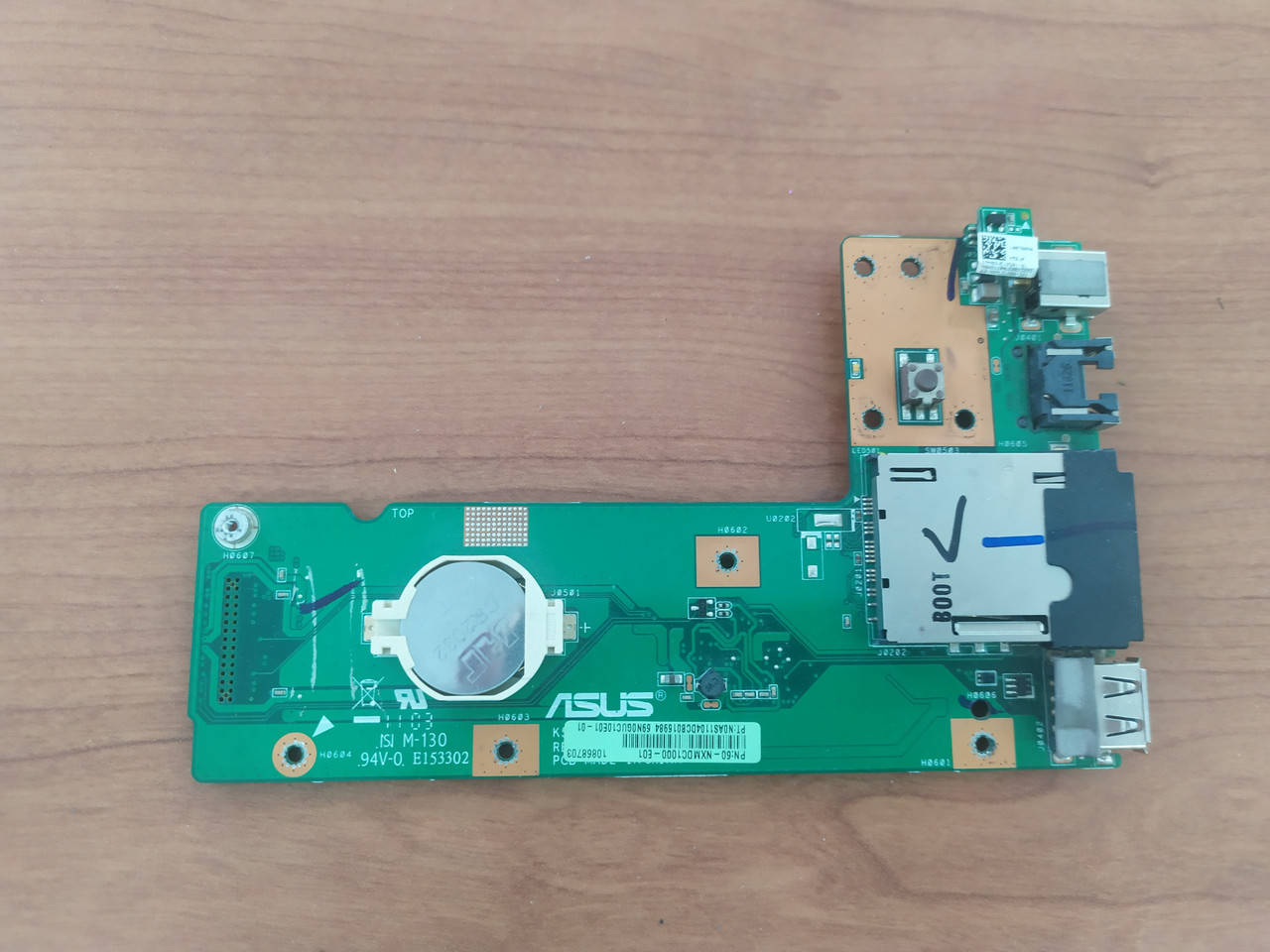 

Плата питания с картридером LAN и USB разъёмом Asus X52N