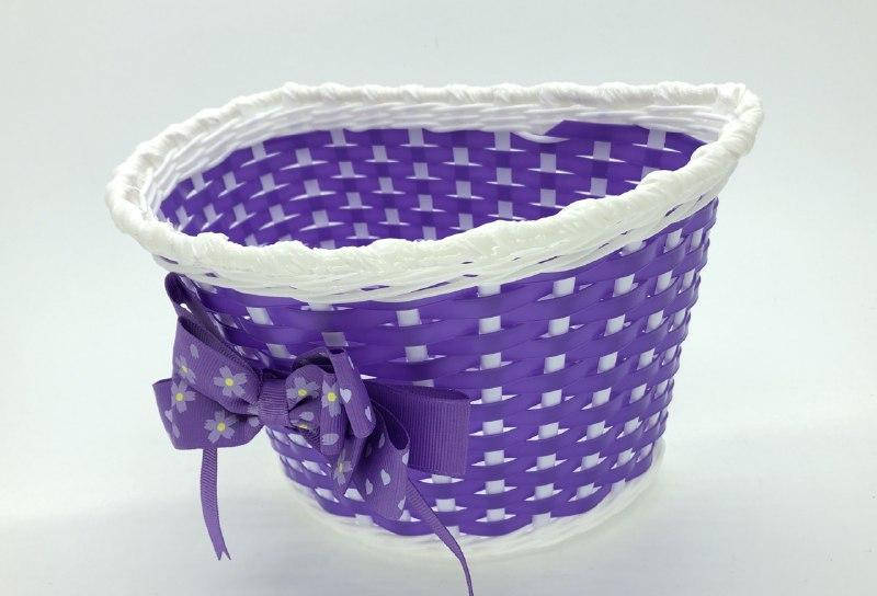 

Корзина детская велосипедная фиолетовая плетеная