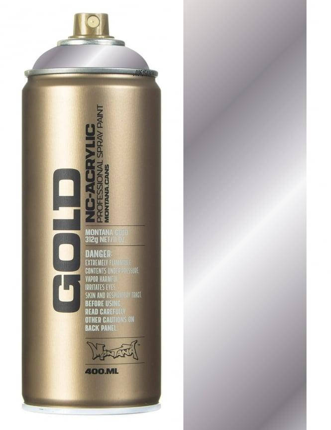 

Аэрозольная краска Montana Gold M1000 Серебристый хром (Silverchrome) 400мл, Серебро