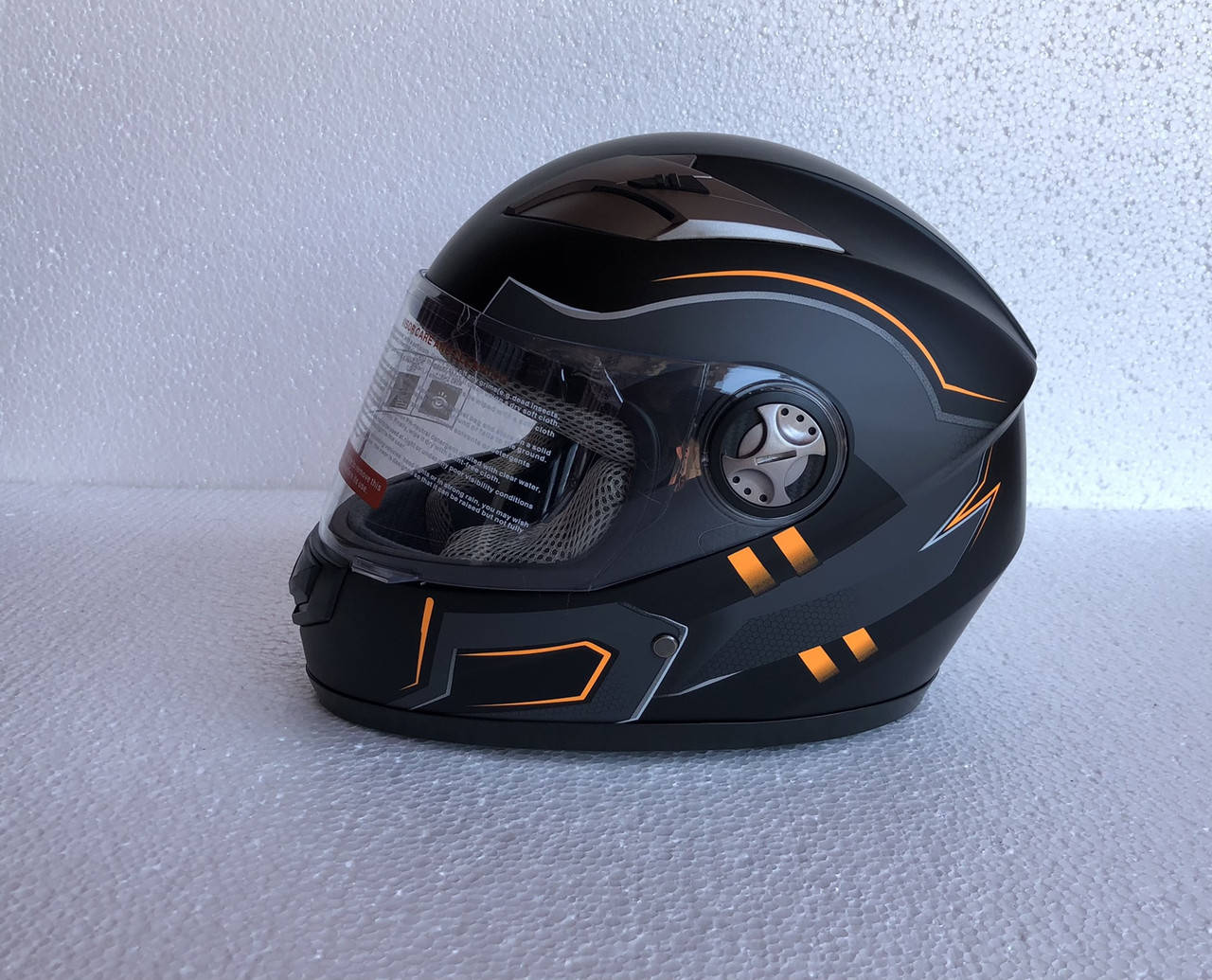 

Шлем интеграл матовый черно-оранжевый Broken(0777-4), Черный