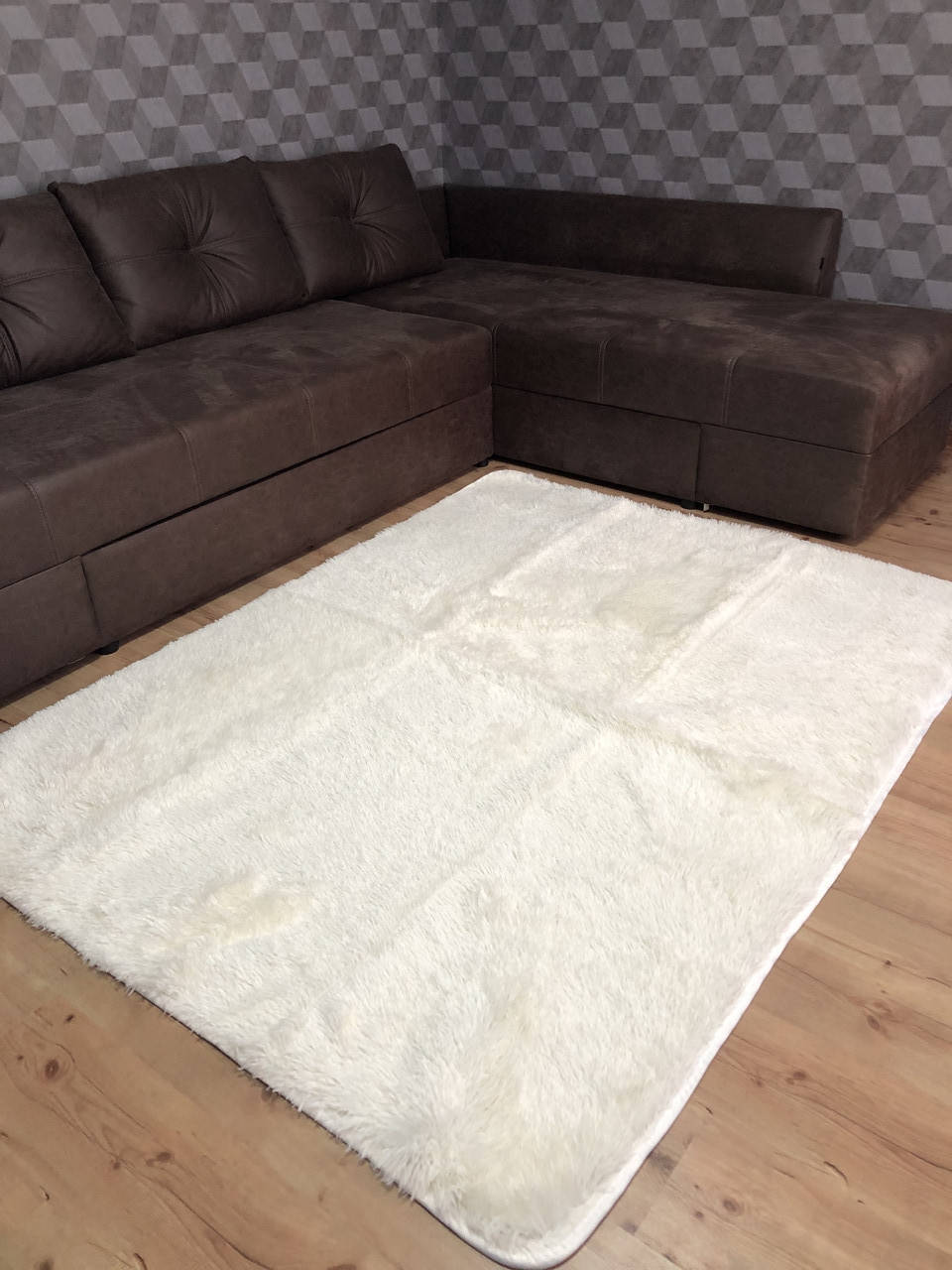 

Меховый ворсистый коврик Травка 200х150/прикроватный коврик с длинным ворсом