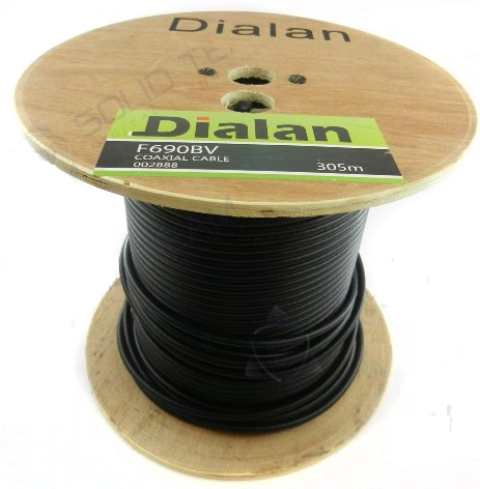 

Dialan F690BV CCS 1,02 мм Экранирование 90% 75Ом, 305м (черніый)