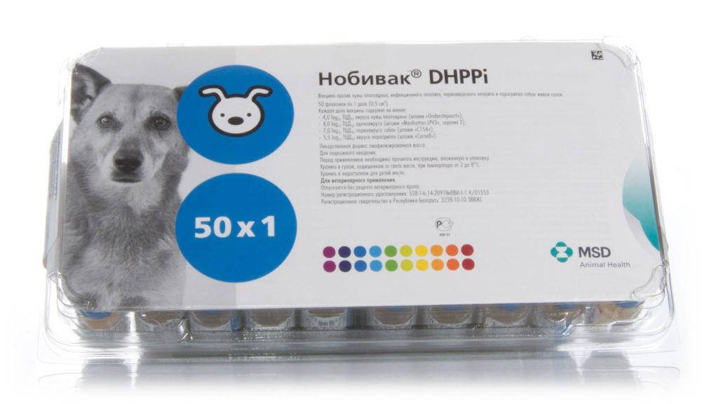 

Вакцина Нобивак DHPPI для собак 1 доза MSD без растворителя, Розовый