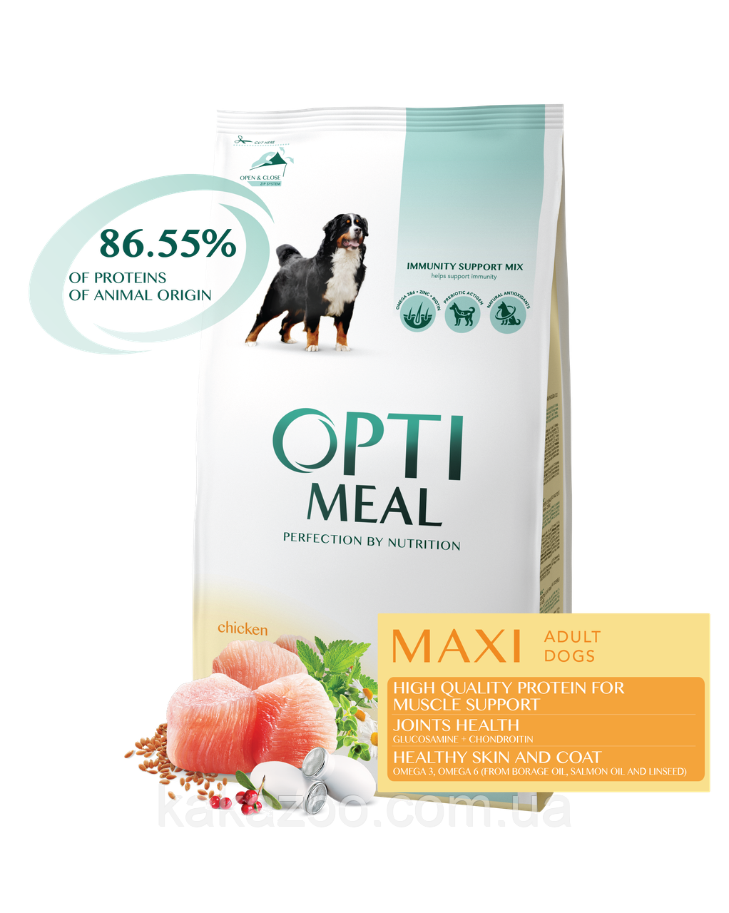 

Optimeal Оптимил 20 кг для крупных пород с курицей