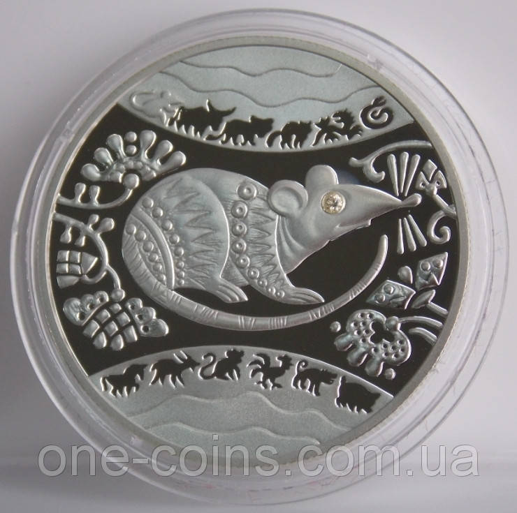 

Монета Украины 5 грн. 2008 г. Год Крысы