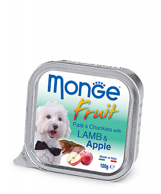 

Влажный корм MONGE Монж DOG FRUIT с лососем и грушей, 0,1 кг